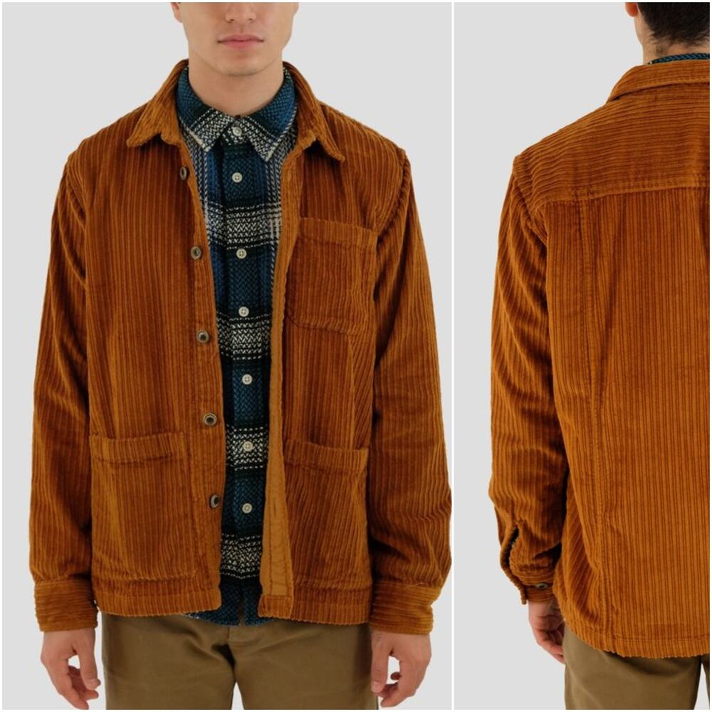 CORRIDOR NY Variegated Cord Over Shirt Jacket Thrush Brown XL